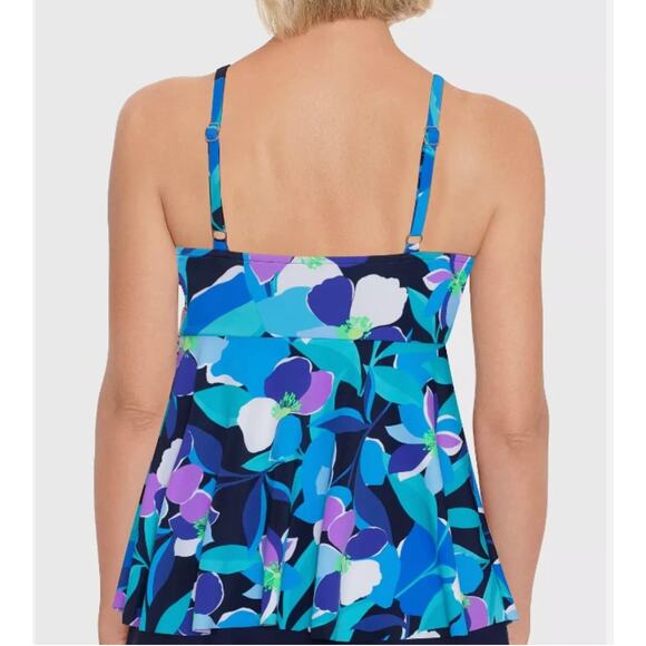 Swim Solutions Womens V-Neck Underwire Swim Tankini Top Size 10 NWT - Picture 2 of 3